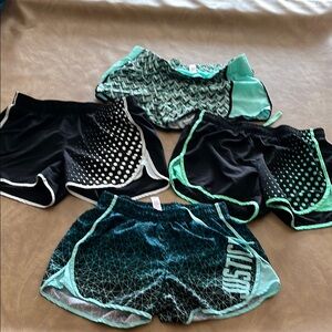 Stylish Gir’s Athletic Shorts - Black and Green Size 18